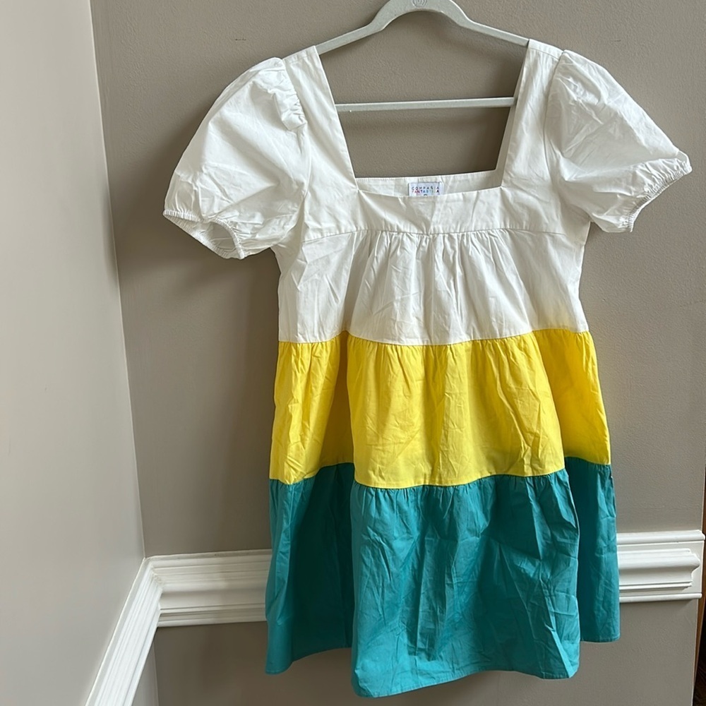Compania Fantastica Vestido Tiered Poplin Dress Cotton NWT Size Large